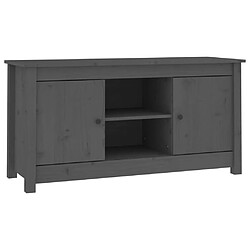 Maison Chic Meuble TV scandinave - Banc TV pour salon Gris 103x36,5x52 cm Bois de pin massif -MN52794