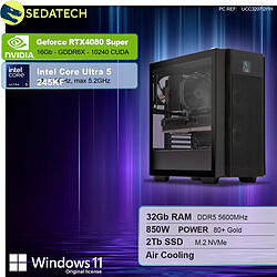 Sedatech Workstation ATX • Intel Core Ultra 5 245KF • RTX4080 Super • 32Go DDR5 • 2To SSD M.2 • Windows 11