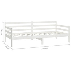 vidaXL Lit de jour sans matelas blanc 90x200 cm bois de pin massif pas cher