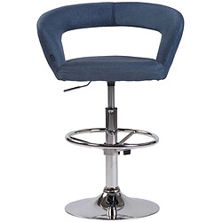 Acheter Decoshop26 Lot de 2 tabourets de bar assise moderne en tissu bleu pieds et repose-pieds en métal chromé 10_0004223