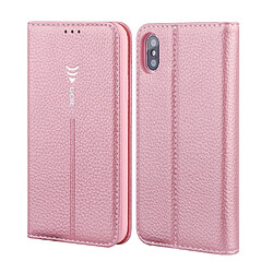 Wewoo Housse Coque Pour iPhone XR GEBEI PU + TPU Etui de protection à rabat horizontal avec support et fentes cartes or rose