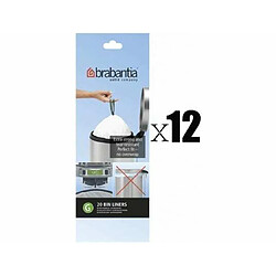 Acheter Lot de 12 rouleaux de 20 sacs poubelles g 23/30l - BRA-246265X12 - BRABANTIA