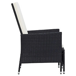 Acheter Maison Chic Chaise inclinable de jardin - Fauteuil d'extérieur avec coussins Résine tressée Noir -MN43254