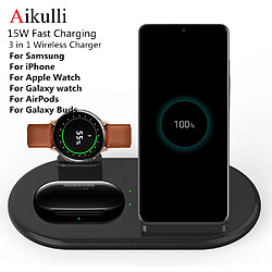 Avis Universal Chargeur sans fil noir Qi charge support Samsung Buds S8 S9 S10 S20 Plus Note 910 pour 11 x XS XR montre