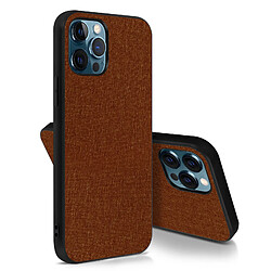 Avizar Coque iPhone 12 Pro Max Hybride Finition Tissu Anti-traces Lavable marron