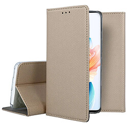 Htdmobiles Housse pour Oppo A18 / A38 - etui coque pochette portefeuille + verre trempe - OR MAGNET