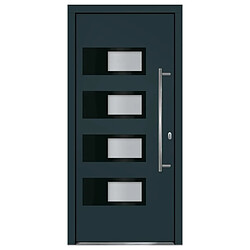 Avis vidaXL Porte d'entrée Anthracite 100x210 cm Aluminium et PVC