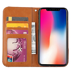 Acheter Wewoo Housse Coque Étui en cuir à rabat horizontal avec texture pour peau iPhone XRavec cadre photo et supportlogements cartes et portefeuille rouge