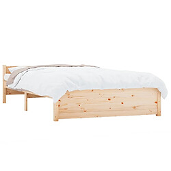 Avis Maison Chic Lit adulte - Lit simple Cadre de lit,Structure du lit Contemporain Bois massif 140x200 cm -MN54791