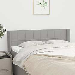 Maison Chic Tête de lit scandinave avec oreilles,meuble de chambre Gris clair 147x16x78/88 cm Tissu -MN55862