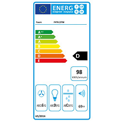 Hotte visière 60cm 368 m3/h blanc - fht6137w - FAURE