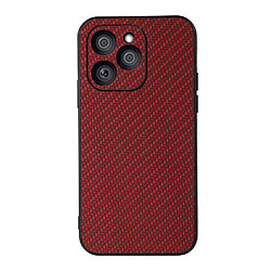 Coque en TPU + PU texture en fibre de carbone, anti-empreintes digitales rouge pour votre Honor 60 SE