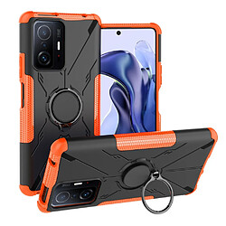 Coque en TPU anti-rayures, anti-chutte avec béquille annulaire réglable pour votre Xiaomi 11T Pro 5G/11T 5G - orange