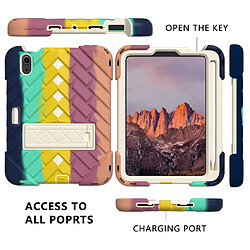 Coque en TPU motif losange, hybride avec béquille et lanière coloré/blanche pour votre Apple iPad mini (2021)