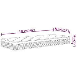 vidaXL Matelas à ressorts ensachés moyen plus 80x200 cm pas cher