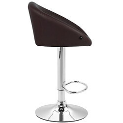 Avis Decoshop26 Lot de 2 tabourets de bar chaises hautes design moderne en PVC marron et métal chromé 10_0004349