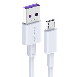 Wewoo Câble USB CL-77M 5A Interface USB vers Micro USB Câble de données TPE Smart Charge rapideLongueur de câble 1 m blanc