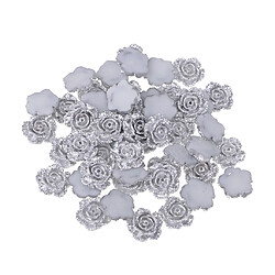 50 Pièces Perles Fleur Pétale en Résine Boutons Flatback Décor Artisanat Bijoux Vêtements DIY