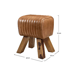 Avis Rendez Vous Deco Tabouret Morena en cuir marron