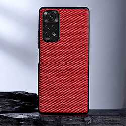 Coque en TPU + PU anti-empreintes digitales, anti-rayures, rouge pour votre Xiaomi Redmi Note 11S 4G