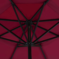 Avis vidaXL Parasol de jardin avec base portable rouge