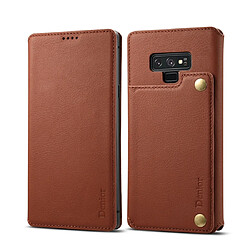 Wewoo Housse Coque Pour Galaxy Note9 Denior V4 Voiture de luxe en cuir de vache à rabat horizontal avec support et fentes cartes et portefeuille marron