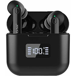 Chrono Écouteurs sans fil Cronus Active Noise Cancelling pour iPhone, écouteurs intra-auriculaires ANC avec 4 micros, écouteurs stéréo Bluetooth 5.0, casque IPX6 étanche Premium pour basses profondes, écran LED, 40H de lecture pour Android(noir)