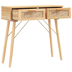 Avis Maison Chic Table console | Meuble d'entrée | Table d'appoint Marron 80x30x75 cm Bois massif pin /rotin naturel -GKD72059