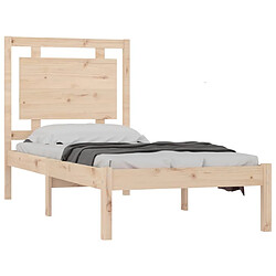 Avis Maison Chic Lit adulte - Lit simple Cadre de lit,Structure du lit Contemporain Bois massif 90x200 cm -MN35815