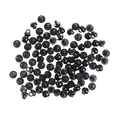 100pcs Boutons Yeux de Poupée Nez Accessoire Solide Noir pour DIY Fabrication de Poupée Doll Ours