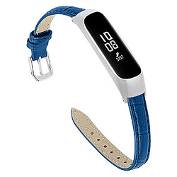 Bracelet en PU crocodile avec cadre bleu foncé pour votre Samsung Galaxy Fit-e/SM-R375