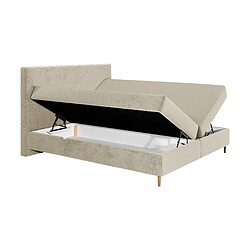 Bestmobilier Rafaela - lit boxspring - 140x200 - coffres et surmatelas inclus - en velours