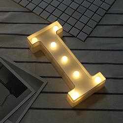 Wewoo Guirlande Lettre anglaise de l'alphabet I formez la lumière décorative, sèche chaude de vacances de LED de actionnée par batterie blanche