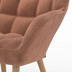 Rendez Vous Deco Fauteuil Simba en tissu rouge ancien pas cher