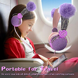 Universal Adorable enfant casque filaire avec micro 3.5mm musique stéréo fille cadeau casque/écouteur pas cher