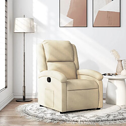 vidaXL Fauteuil inclinable Crème Tissu