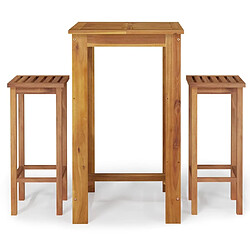 Maison Chic Table de bar et chaises d'extérieur 3 pcs,Ensemble de bar de jardin pour relax bois d'acacia solide -GKD243530