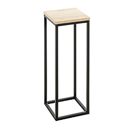 Avis Pegane Porte-plantes en bois coloris chêne et métal coloris noir -longueur 19 x profondeur 19 x hauteur 54 cm