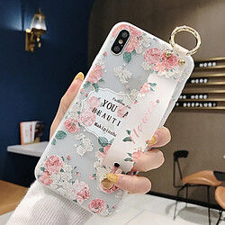 Wewoo Coque Fashion Étui de protection en TPU souple avec dragonne à motif de fleurs dragonne modèle D