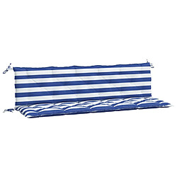 vidaXL Coussins de banc de jardin lot de 2 rayures bleues/blanches