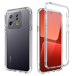 Htdmobiles Coque pour Xiaomi 13 5G - housse etui silicone gel fine 360 integrale (avant et arriere) + film ecran - TRANSPARENT