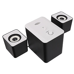 ComfortXL Enceintes de bureau alimentées par usb avec caisson de basses pour pc, ordinateur portable, tablette et bureau - version dazzle noir blanc pas cher