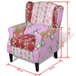 vidaXL Fauteuil avec design de patchwork Tissu pas cher