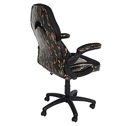 Mendler Chaise de bureau HWC-K13, chaise pivotante Gaming, ergonomique similicuir ~ camouflage-noir pas cher