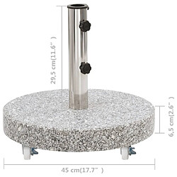 Acheter vidaXL Socle de parasol Granite 30 kg Rond Gris