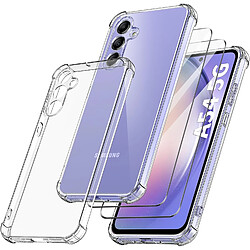 Coque antichoc pour Samsung Galaxy A54 5G (6,4") et 2 Verres Trempé Film Protection Ecran Little Boutik®