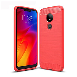 Wewoo Coque en TPU fibre de carbone brossée pour Motorola Moto G7 Power (rouge)