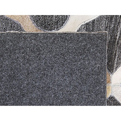 Beliani Tapis en cuir et tissu gris et beige 160 x 230 cm ROLUNAY pas cher