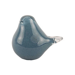 Pt' Statue en verre Fat Bird 9 x 6 x 8 cm bleu clair.