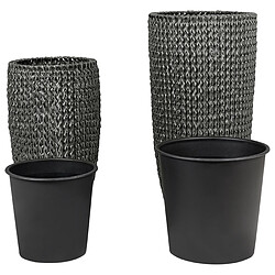 Acheter Beliani Lot de 2 pots de fleurs CEDRUS Polyrotin Noir